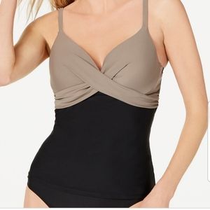 Island Escape Gemini Push-Up Tankini Top Size 6 NWT Womens